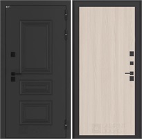 Входная дверь Аляска Термо Лайт №05 (Муар черный / Ясень светлый) для частного загородного дома и дачи 31332