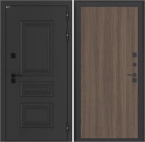 Входная дверь Аляска Термо Лайт №05 (Муар черный / Ясень темный) для частного загородного дома и дачи 31333