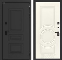 Входная дверь Аляска Термо Лайт №23 (Муар черный / Веллюто Ванила) для частного загородного дома и дачи 28050