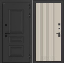 Входная дверь Аляска Термо Лайт №29 (Муар черный / Капучино) для частного загородного дома и дачи 31334