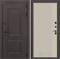 Входная дверь Полярис Термо Лайт №29 (Муар коричневый / Капучино) для частного загородного дома и дачи 31339