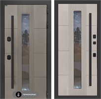 Входная дверь с терморазрывом Термолаб 2 Про со стеклопакетом (Веллюто кофе с патиной / Капучино с патиной) для частного загородного дома и дачи 31347