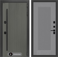 Входная дверь с терморазрывом Термолаб 1 Тепло №30 - Серый рельеф софт для частного загородного дома и дачи 31354