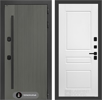 Входная дверь с терморазрывом Термолаб 1 Тепло №03 - Белый софт для частного загородного дома и дачи 31355