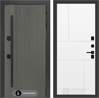 Входная дверь с терморазрывом Термолаб 1 Тепло №21 - Белый софт для частного загородного дома и дачи 31360
