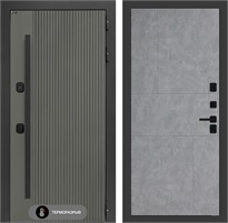 Входная дверь с терморазрывом Термолаб 1 Тепло №21 - Бетон светлый для частного загородного дома и дачи 31361