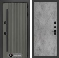 Входная дверь с терморазрывом Термолаб 1 Тепло №24 - Бетон светлый для частного загородного дома и дачи 31369