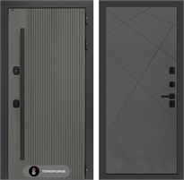 Входная дверь с терморазрывом Термолаб 1 Тепло №24 - Графит софт для частного загородного дома и дачи 31370