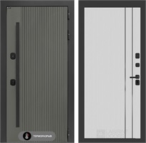 Входная дверь с терморазрывом Термолаб 1 Тепло №10 - Белый рельеф софт для частного загородного дома и дачи 31371