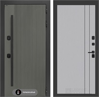 Входная дверь с терморазрывом Термолаб 1 Тепло №10 - Серый рельеф софт для частного загородного дома и дачи 31372
