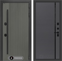 Входная дверь с терморазрывом Термолаб 1 Тепло №22 - Графит софт с молдингом для частного загородного дома и дачи 31374