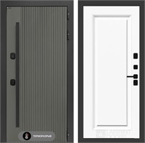 Входная дверь с терморазрывом Термолаб 1 Тепло №27 - Эмаль белая RAL 9003 для частного загородного дома и дачи 31378