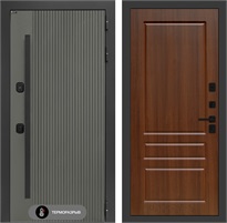 Входная дверь с терморазрывом Термолаб 1 Тепло №03 - Орех бренди для частного загородного дома и дачи 31387