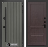 Входная дверь с терморазрывом Термолаб 1 Тепло №03 - Орех премиум для частного загородного дома и дачи 31388