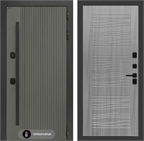 Входная дверь с терморазрывом Термолаб 1 Тепло №06 - Сандал серый для частного загородного дома и дачи 31392