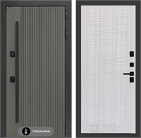 Входная дверь с терморазрывом Термолаб 1 Тепло №06 - Сандал белый для частного загородного дома и дачи 31393