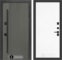 Входная дверь с терморазрывом Термолаб 1 Тепло №07 - Белое дерево для частного загородного дома и дачи 31394
