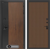 Входная дверь с терморазрывом Айслаб №29 - Дуб кантри темный для частного загородного дома и дачи 31424