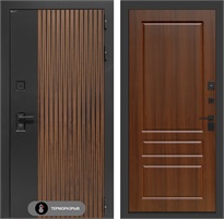 Входная дверь с терморазрывом Айслаб №03 - Орех бренди для частного загородного дома и дачи 31449