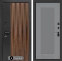 Входная дверь с терморазрывом Айслаб №30 - Серый рельеф софт для частного загородного дома и дачи 31454