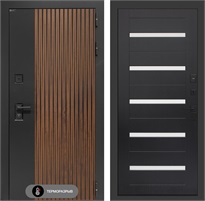 Входная дверь с терморазрывом Айслаб №01 - Венге, стекло белое для частного загородного дома и дачи 31466