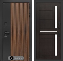 Входная дверь с терморазрывом Айслаб №02 - Венге, стекло белое для частного загородного дома и дачи 31467