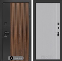 Входная дверь с терморазрывом Айслаб №10 - Серый рельеф софт для частного загородного дома и дачи 31496