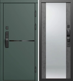 {{productViewItem.photos[photoViewList.activeNavIndex].Alt || productViewItem.photos[photoViewList.activeNavIndex].Description || 'Входная дверь Тренд Грин с умным замком - зеркало Максимум Бетон темный для установки в квартиру'}}