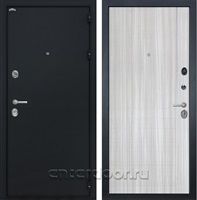 Входная металлическая дверь Интекрон Колизей В-07 (Чёрный шелк / Сандал белый)