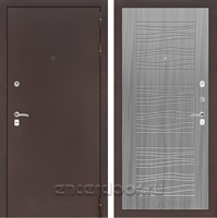 Входная металлическая дверь Лабиринт Классик 6 (Антик медный / Сандал серый)