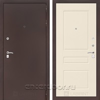 Входная металлическая дверь Лабиринт Классик 3 (Антик медный / Крем софт)