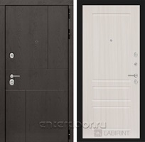 Входная металлическая дверь Лабиринт Урбан 3 (Дуб горький шоколад / Сандал белый)