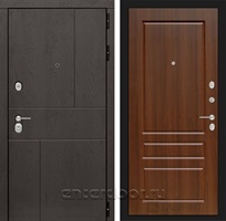 Входная металлическая дверь Лабиринт Урбан 3 (Дуб горький шоколад / Орех бренди)