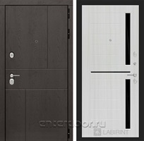 Входная металлическая дверь Лабиринт Урбан 2 (Дуб горький шоколад / Сандал белый)