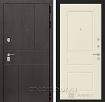 Входная металлическая дверь Лабиринт Урбан 3 (Дуб горький шоколад / Крем софт)