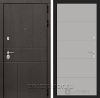 Входная металлическая дверь Лабиринт Урбан 13 (Дуб горький шоколад / Грей софт)