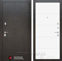Входная металлическая дверь Лабиринт Сильвер 13 (Антик темное серебро / Белый софт)