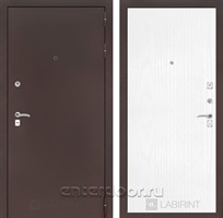 Входная металлическая дверь Лабиринт Классик 7 (Антик медный / Белое дерево)