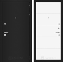 Входная дверь Лабиринт Классик 13 (Шагрень черная / Белый софт)