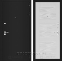 Входная металлическая дверь Лабиринт Классик 6 (Шагрень черная / Белое дерево)