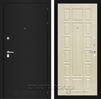 Входная металлическая дверь Лабиринт Классик 12 (Шагрень черная / Дуб беленый)