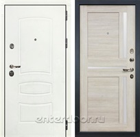Входная дверь Лекс Сенатор 3К Шагрень белая Баджио (№49 Ясень кремовый)