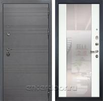 Входная дверь Лекс Сенатор 3К Софт графит с Зеркалом Стиль (№61 Ясень белый)