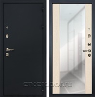 Входная металлическая дверь Лекс Рим Стиль с зеркалом Дуб беленый (панель №45)