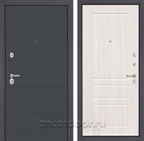 Входная металлическая дверь Лабиринт Арт 3 (Графит софт / Сандал белый)