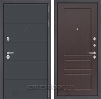 Входная металлическая дверь Лабиринт Арт 3 (Графит софт / Орех премиум)