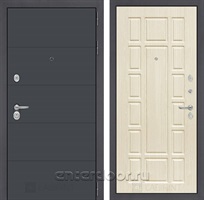 Входная металлическая дверь Лабиринт Арт 12 (Графит софт / Дуб беленый)