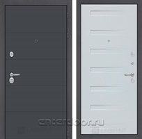 Входная металлическая дверь Лабиринт Арт 14 (Графит софт / Дуб кантри белый)