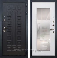 Входная металлическая дверь Лекс Гладиатор 3К с Зеркалом Ясень белый (панель №37)