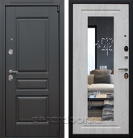 Входная металлическая дверь АСД Гермес 3К New с Зеркалом Элит (Венге / Сосна белая)